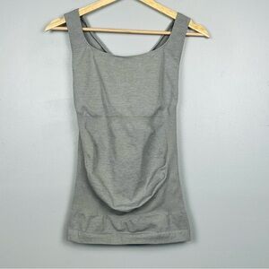 Blanqi gray crossback seamless maternity tank top shirt, medium.